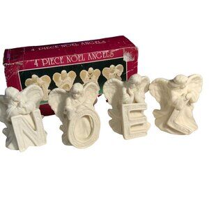 Noel Angel Letter Figurines Set Of 4 Cedar Creek Collection Vintage